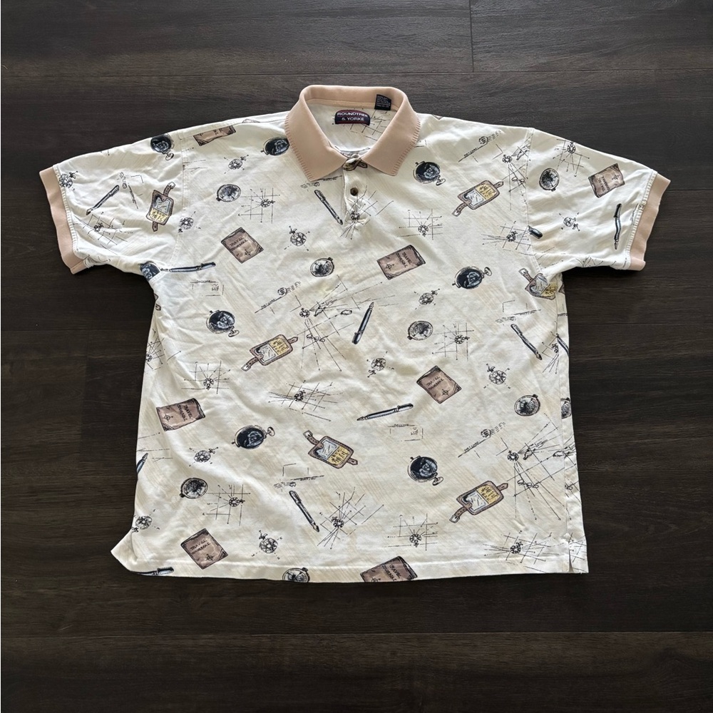 Vintage Roundtree & Yorke Destination AOP Polo Shirt